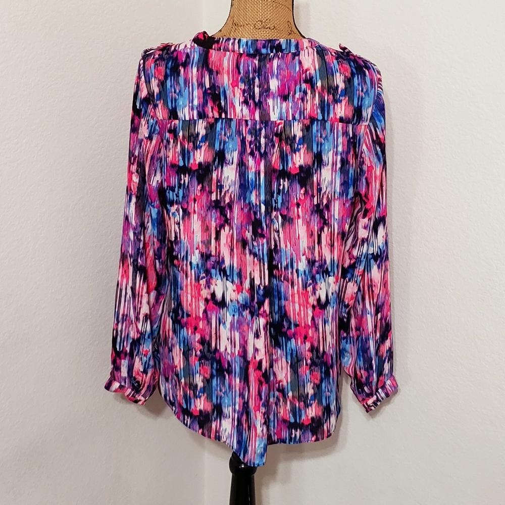 Ny Collection Abstract Print Layered Front Detail… - image 3